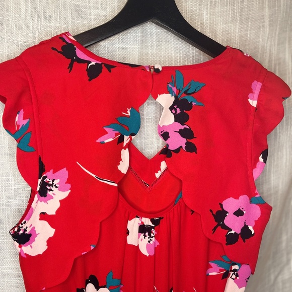 41 Hawthorn Midnight Scallop Detail Dress - Red - Picture 7 of 10